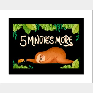 Funny Sloth Sleeping Alarm Posters and Art